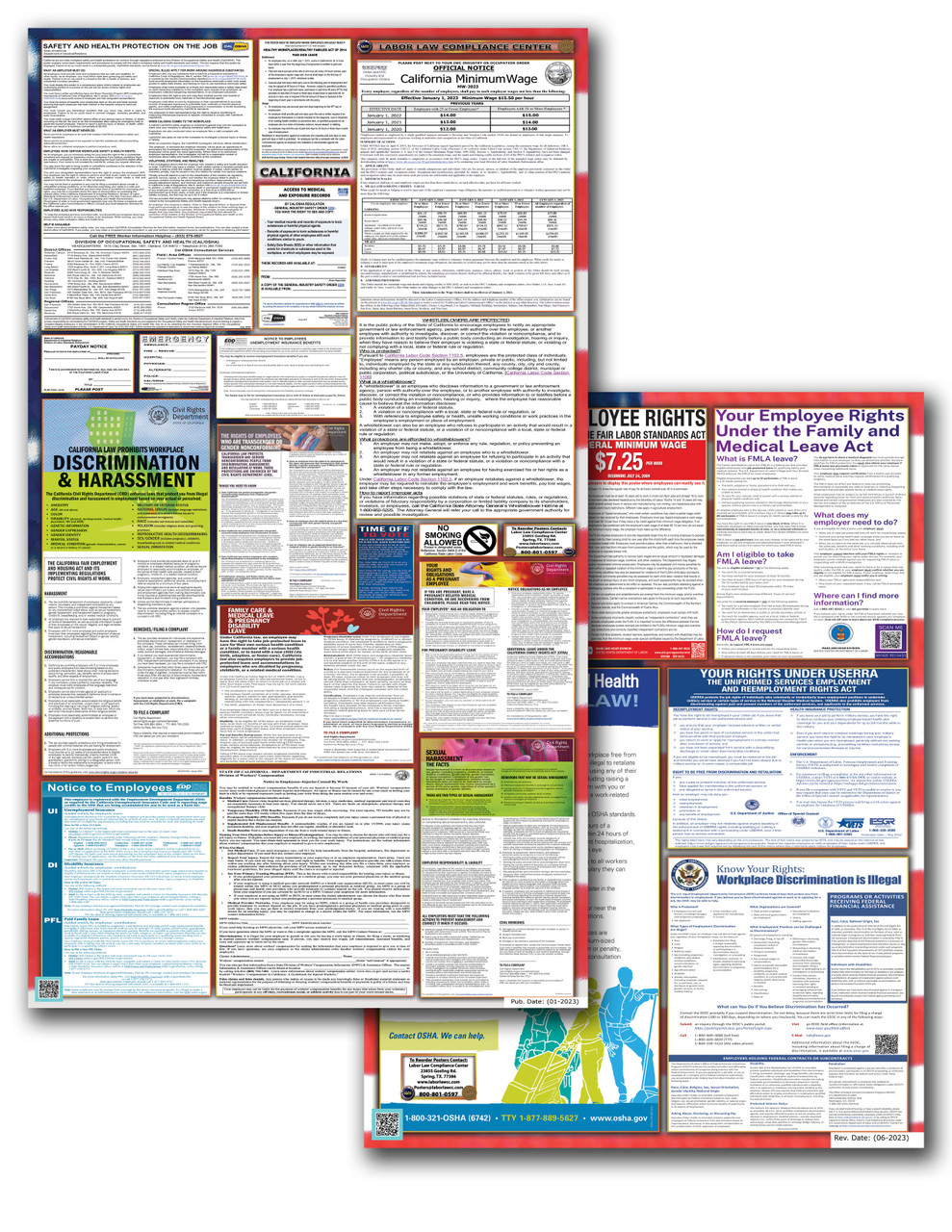 Buy 2023 Michigan State And Federal Labor Laws Poster - OSHA Workplace Compliant 24 X 36 All In One Required Posting Laminated