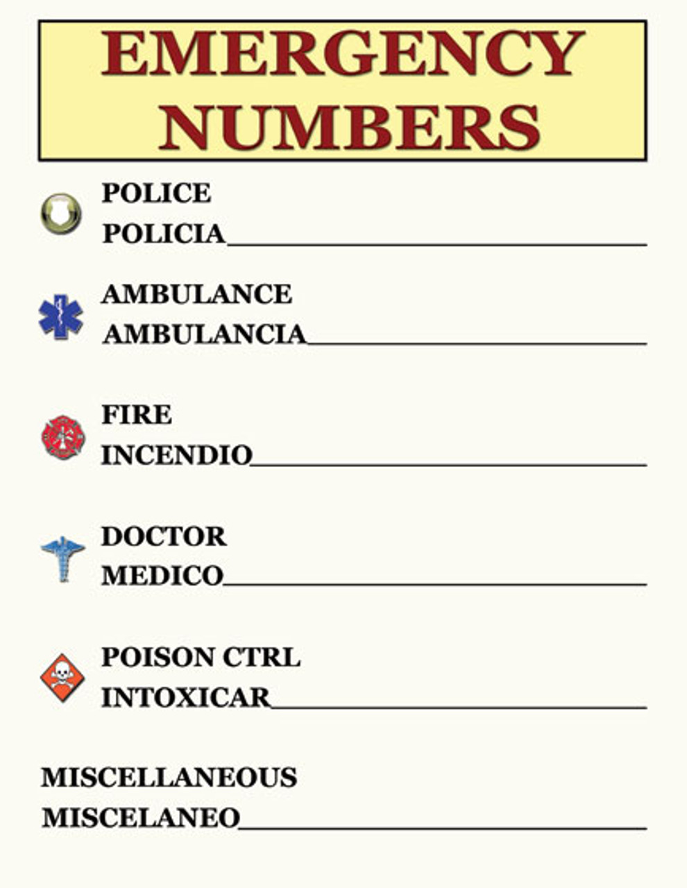 Emergency Contact Numbersposter