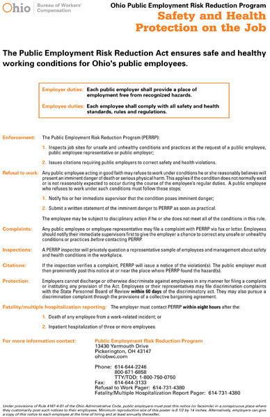 Ohio Public Employment Risk Reduction Program Posting