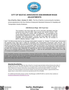 SeaTac, Washington Minimum Wage Supplemental Poster