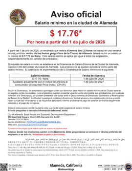 Alameda, California Minimum Wage Supplement
