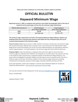Hayward, California Supplemental Poster