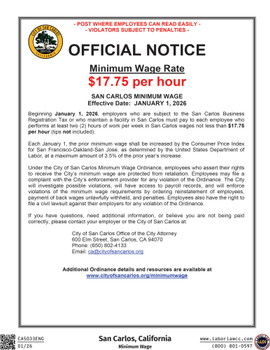 San Carlos, California Supplemental Poster