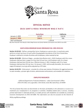 Santa Rosa, California Supplemental Poster