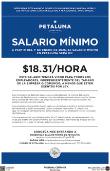 Petaluma, California Minimum Wage Supplemental Poster