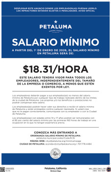 Petaluma, California Minimum Wage Supplemental Poster