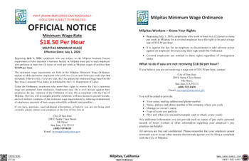 Milpitas, California Complete Local Ordinance Supplemental Poster