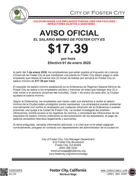 Foster City, California Minimum Wage Supplement