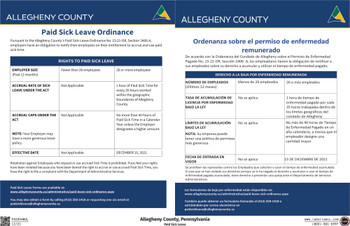Allegheny County, Pennsylvania Paid Sick Leave Ordinance Bilingual