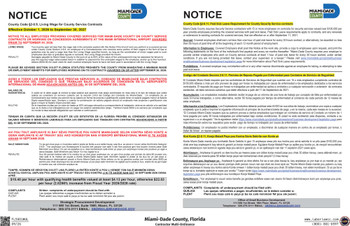 Miami-Dade County, Florida Contractor Multi-Ordinance Supplement