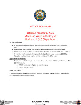 Rockland, Maine Minimum Wage Supplement