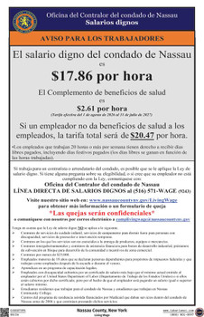 Nassau County, New York Living Wage Supplemental Poster