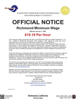 Richmond, California Minimum Wage Supplement