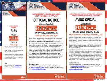 Santa Clara, California Local Minimum Wage Ordinance Supplemental Poster