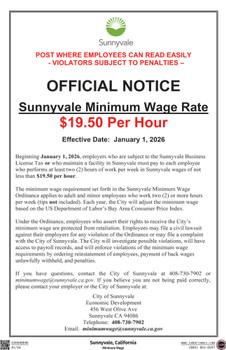 Sunnyvale, California Local Ordinance Supplemental Poster