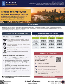 St. Paul, Minnesota Local Ordinance Supplemental Poster