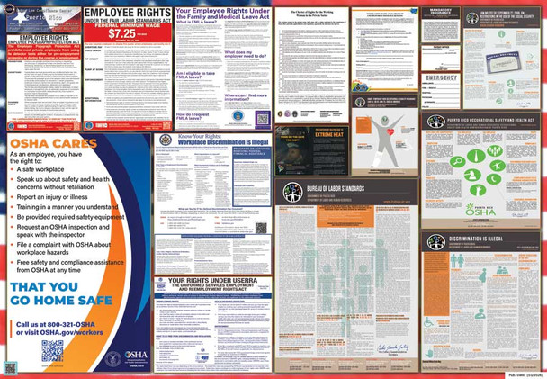 Puerto Rico Labor Law Posters State and Federal Combo