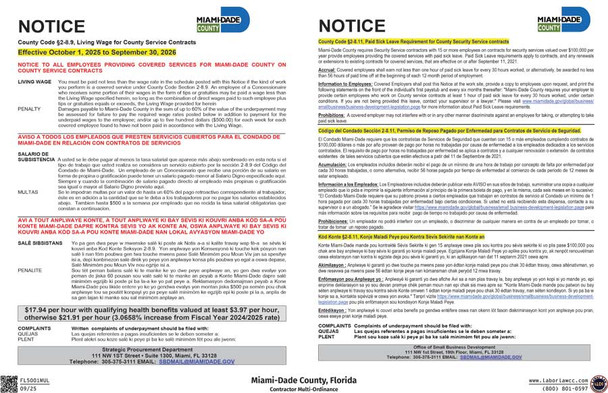 Miami-Dade County, Florida Contractor Multi-Ordinance Supplement