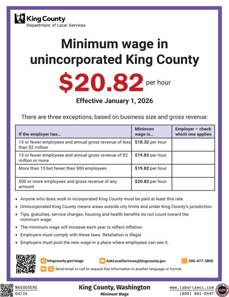 King County, Washington Minimum Wage Supplement