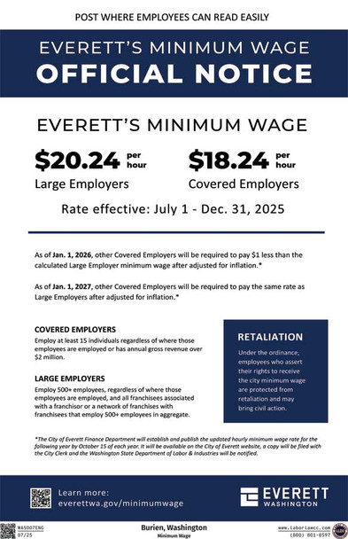 Everett, Washington Minimum Wage Supplement Everett, Washington Minimum Wage Supplement