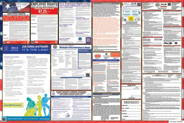 Delaware Labor Law Posters State and Federal Combo Delaware Labor Law Posters State and Federal Combo