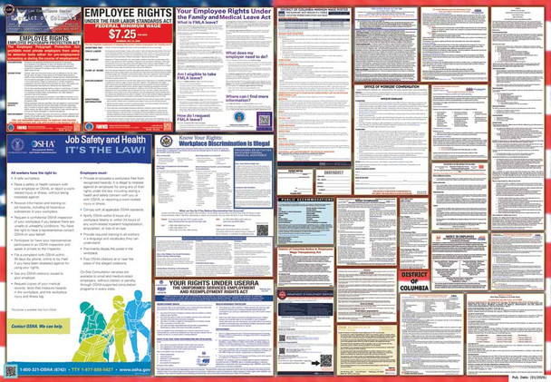 District of Columbia Labor Law Posters State and Federal Combo