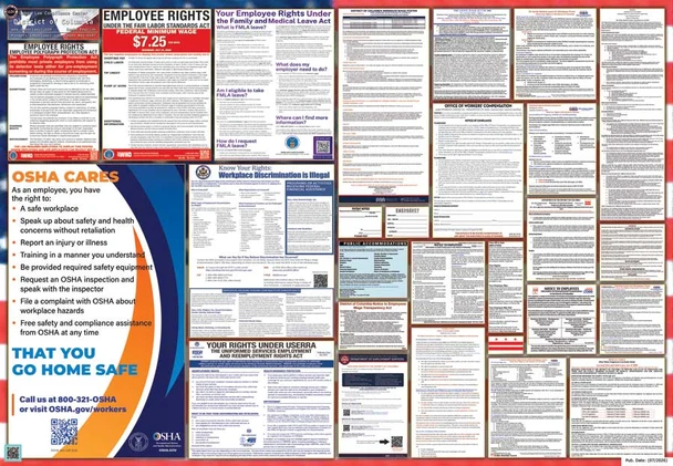 District of Columbia Labor Law Posters State and Federal Combo