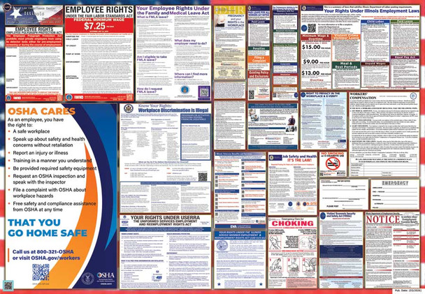 Illinois Labor Law Posters State and Federal Combo
