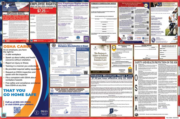 Indiana Labor Law Posters State and Federal Combo