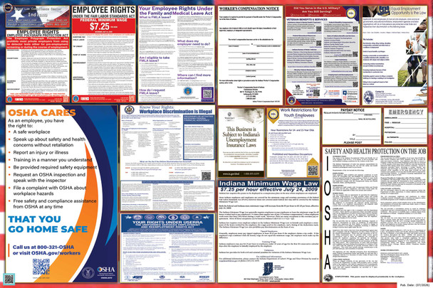 Indiana Labor Law Posters State and Federal Combo