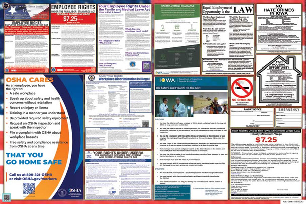 Iowa Labor Law Posters State and Federal Combo