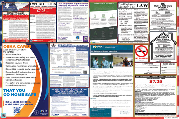 Iowa Labor Law Posters State and Federal Combo