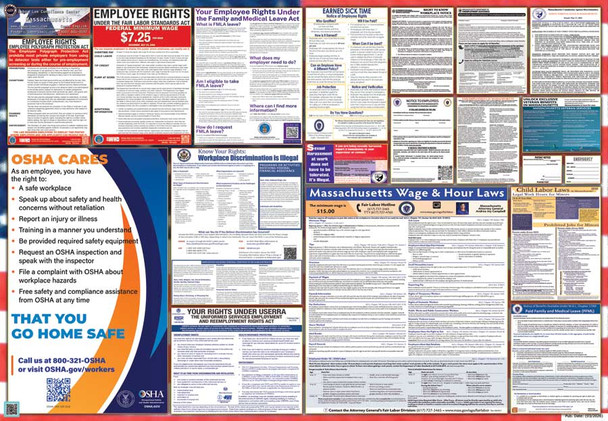 Massachusetts Labor Law Posters State and Federal Combo