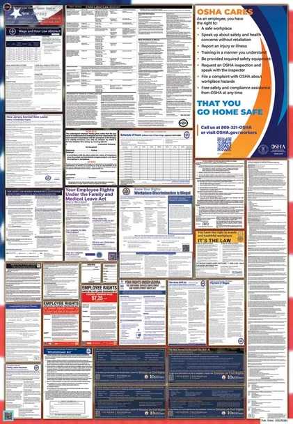 New Jersey Labor Law Posters State and Federal Combo