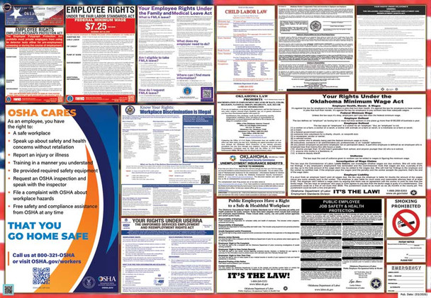 Oklahoma Labor Law Posters State and Federal Combo