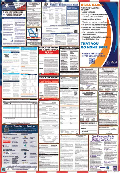 Pennsylvania Labor Law Posters State and Federal Combo