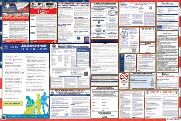 Rhode Island Labor Law Posters State and Federal Combo