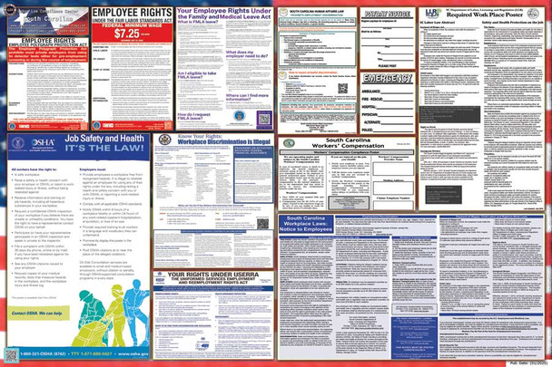 South Carolina Labor Law Posters State and Federal Combo South Carolina Labor Law Posters State and Federal Combo