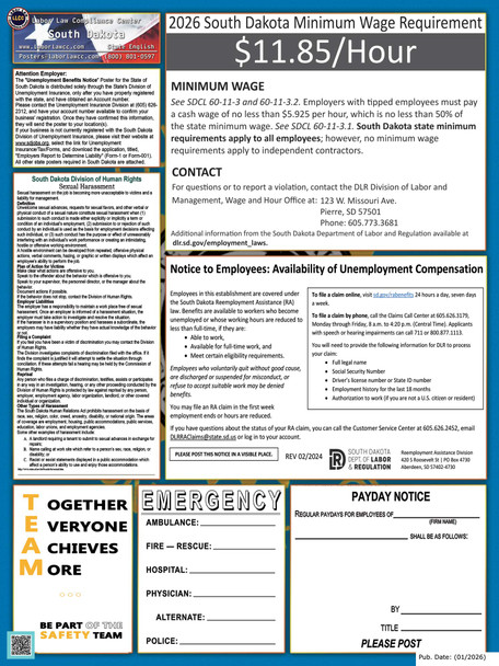 South Dakota State Labor Law Posters