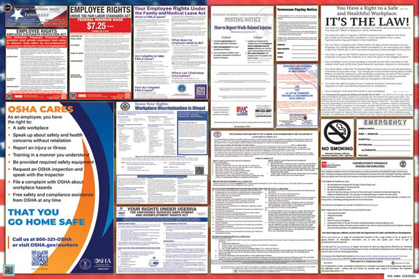 Tennessee Labor Law Posters State and Federal Combo