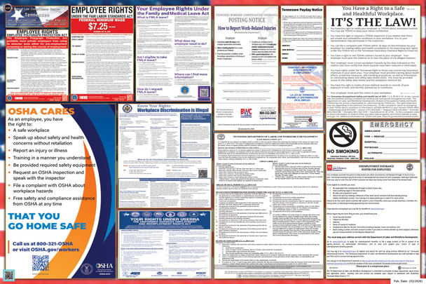Tennessee Labor Law Posters State and Federal Combo