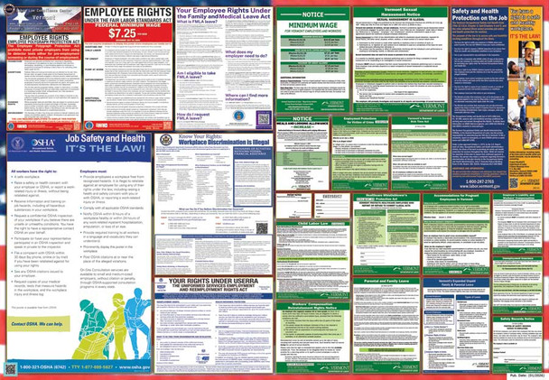 Vermont Labor Law Posters State and Federal Combo