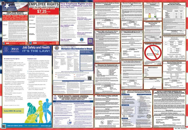 Wisconsin Labor Law Posters State and Federal Combo