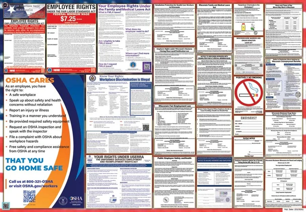 Wisconsin Labor Law Posters State and Federal Combo