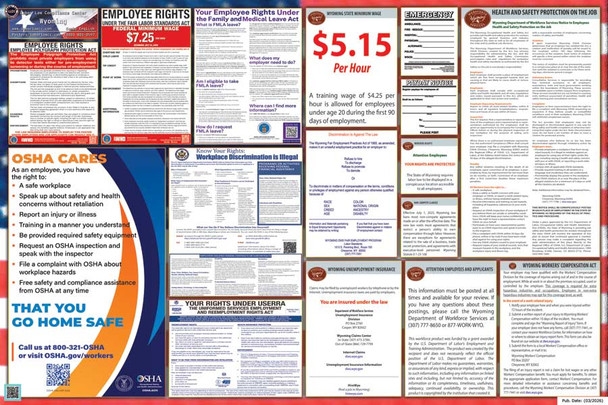 Wyoming Labor Law Posters State and Federal Combo