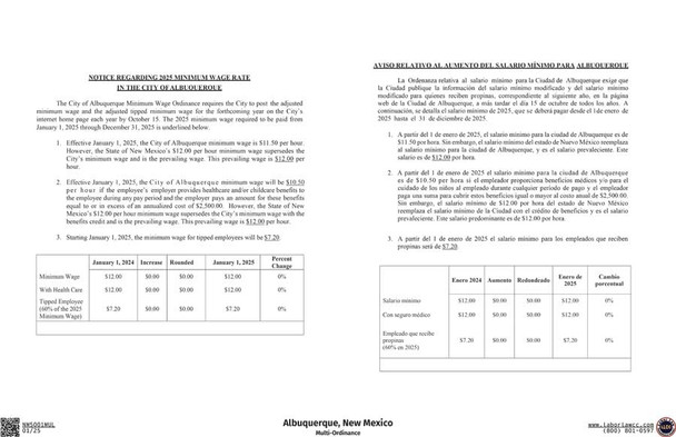 Albuquerque, New Mexico Minimum Wage Ordinance Albuquerque, New Mexico Minimum Wage Ordinance