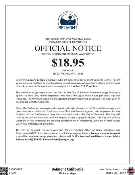 Belmont, California Supplemental Poster