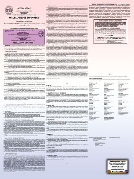 IWC Wage Order #17: Miscellaneous Employees