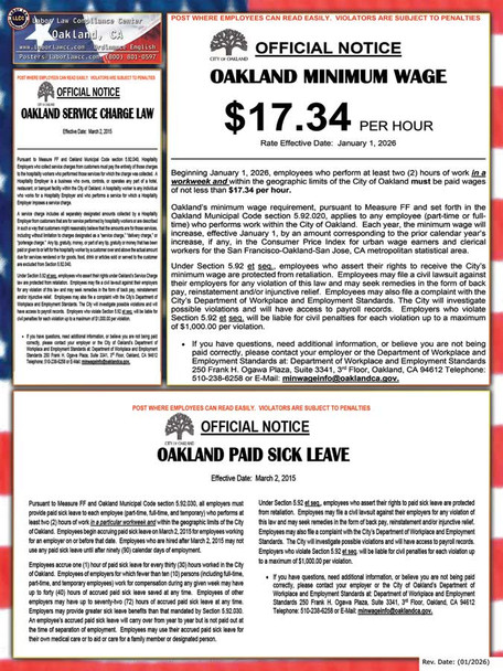 Oakland, California Local Supplemental Poster