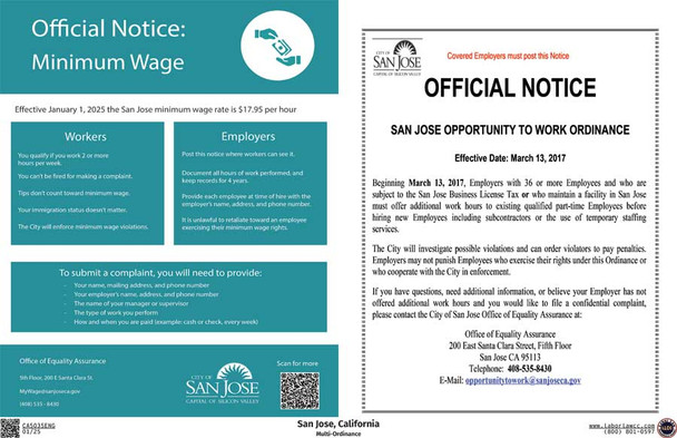 San Jose, California Local Ordinance Supplemental Poster San Jose, California Local Ordinance Supplemental Poster